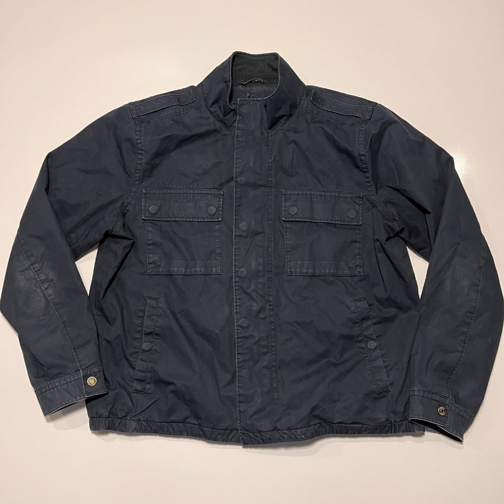 Vince Bomber Jacker Size XL Navy Blue Pockets Full Zip Men's